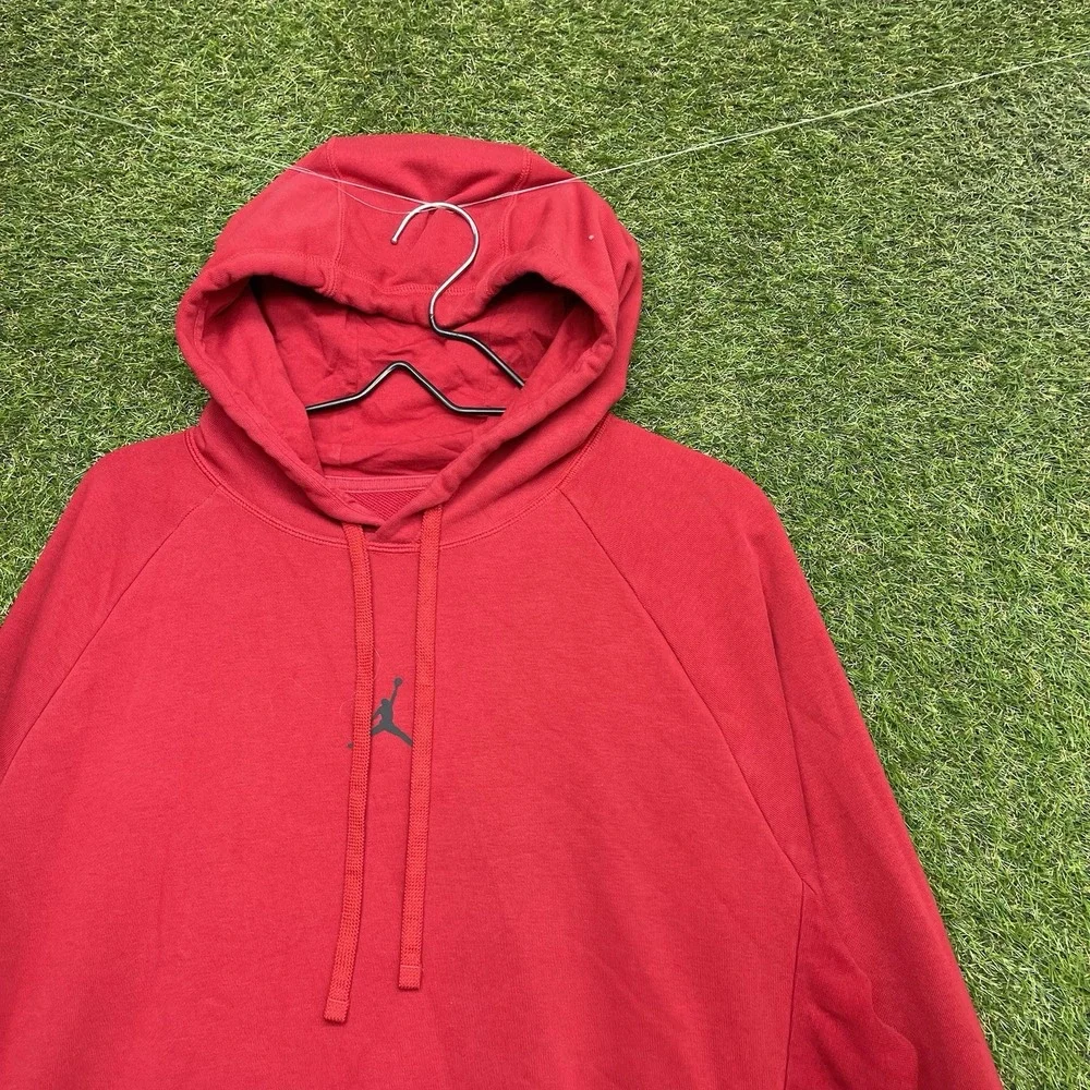 Air Jordan Hoodie Mens Large Red Fleece Hooded Sweatshirt Jumpman Logo Flight